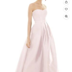 Elegant Strapless Pink Evening Gown